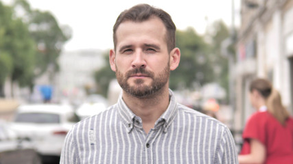 No, Rejecting Beard Casual Man Shaking Head