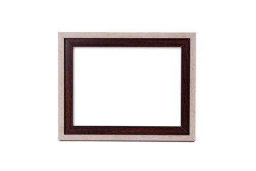 Wooden photo frame set isolated on white background.
