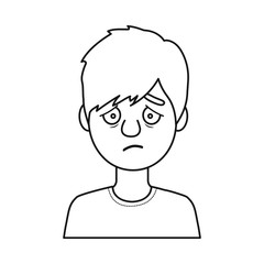 Vector design of guy and sad icon. Set of guy and expressing stock symbol for web.