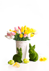 easter decoration on white background