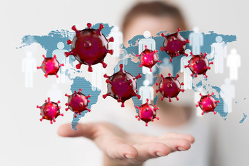 COVID-19 Business Finance Crisis Concept. Coronavirus Danger Pandemic. Global stress of world .