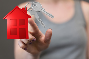 Hands - Holding House digital concept.