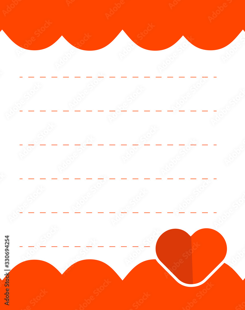 Poster design element notebook and diary with illustration icon love