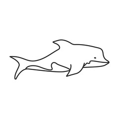 Dolphin vector icon.Outline vector icon isolated on white backgroun dolphin.