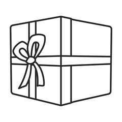 Gift box vector icon.Outline vector icon isolated on white background gift box.
