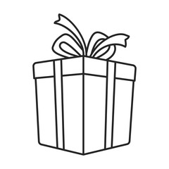 Gift box vector icon.Outline vector icon isolated on white background gift box.