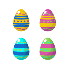 Flat design easter day egg collection vector
