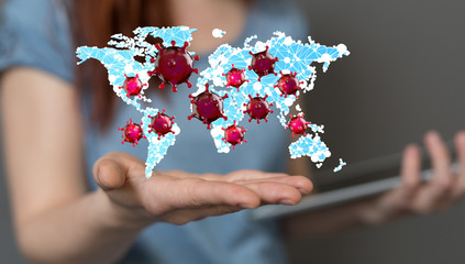 COVID-19 Business Finance Crisis Concept. Coronavirus Danger Pandemic. Global stress of world .