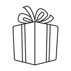 Gift box vector icon.Outline vector icon isolated on white background gift box.