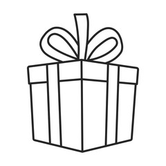Gift box vector icon.Outline vector icon isolated on white background gift box.