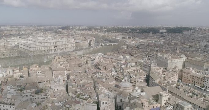 vista aerea del centro storico di Roma,4k