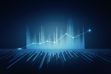 2d rendering Stock market online business concept. business Graph 