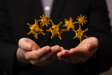 COVID-19 Business Finance Crisis Concept. Coronavirus Danger Pandemic. Global stress of world .