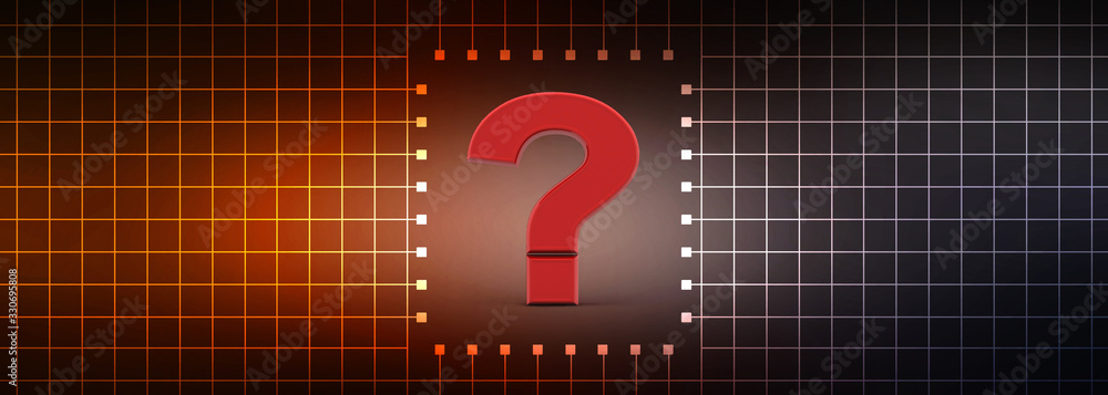 Poster 3d rendering question mark