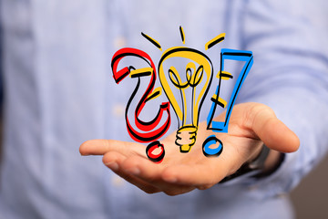 solution concept business idea lamp
