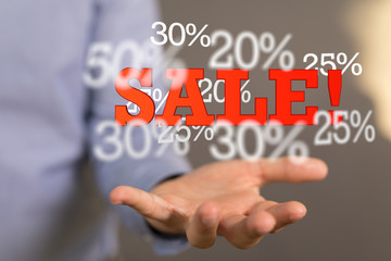 Discount and commission concept 3d