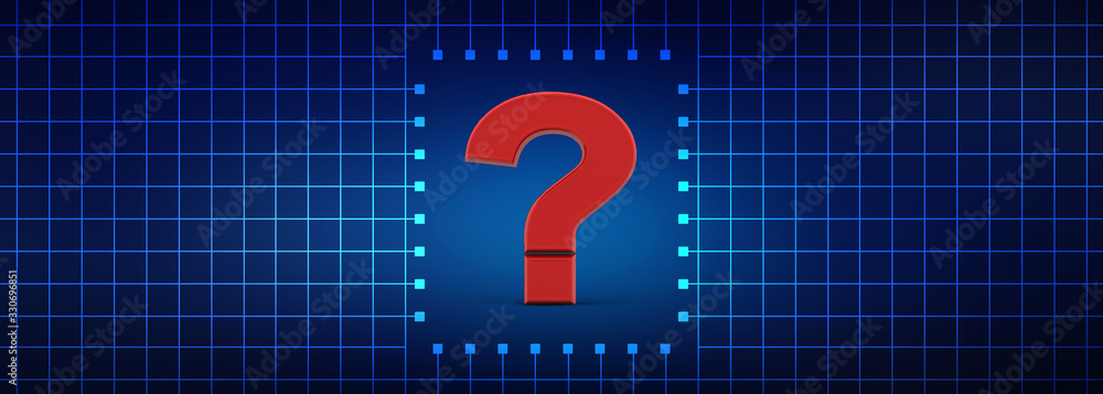Poster 3d rendering question mark