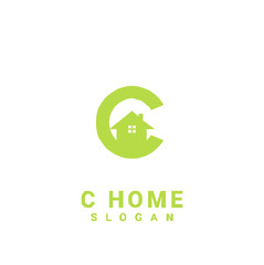 c home initial gold logo icon design