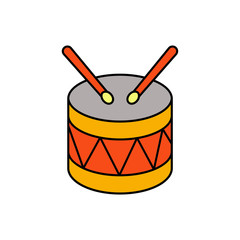 Drum flat vector icon. Drum flat icon for website design and development.