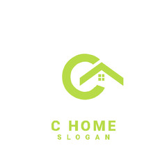 c home initial gold logo icon design