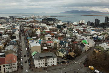 View of Reykjavik from a high point of the city