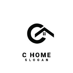 c home initial black logo icon design