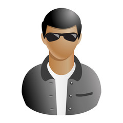 User or member avatar man people icon isolated on white background. Illustration