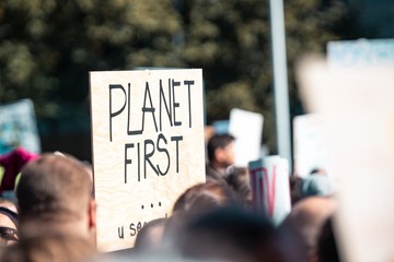 Planet first sign on climate change demonstration