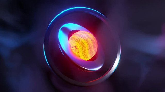 3D Animation of a science fiction futuristic energy generating reactor core such as nuclear or fusion energy.