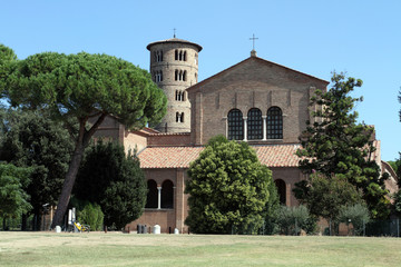 Fototapeta na wymiar Ravenna, Italy - September 12, 2015: The Basilica of Sant'Apollinare in Classe
