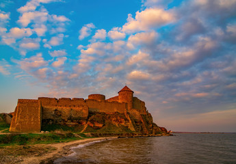 Amazing morning over medieval Akkerman Fortress in Bilhorod-Dnistrovskyi, Odesa region, Ukraine
