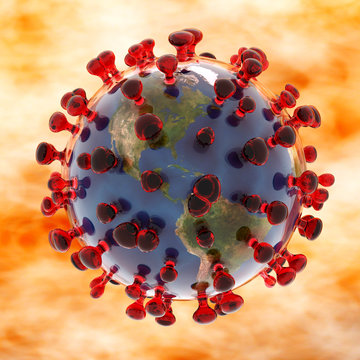 Artistic 3D illustration of the coronavirus sars-cov-2