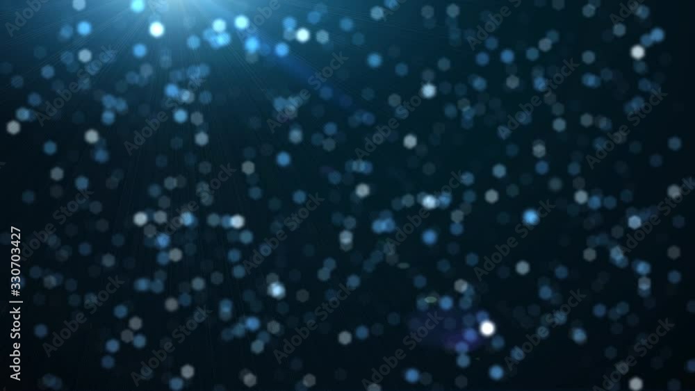 Poster seamless loop motion abstract blue and white hexagon sea water bokeh reflected light sparkle with su