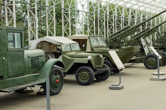 military equipment of the Great Patriotic War at the Museum of military equipment on Poklonnaya Hill in Moscow
