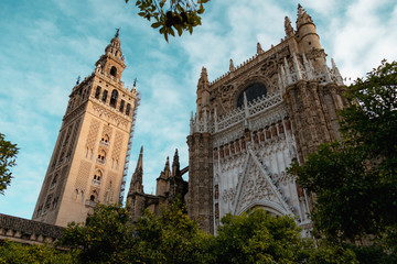Fototapeta na wymiar Cathedral in central Seville, Spain