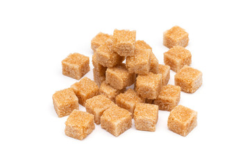 brown refined sugar on a white background