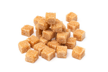 brown refined sugar on a white background