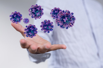 mikro digital epidemic corona virus nCoV , Novel Coronavirus 19-NCP. nCoV denoted is...