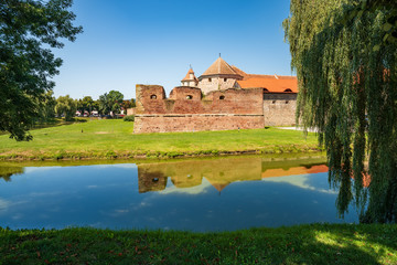 Naklejka na ściany i meble Scenic view of medieval Fagaras Citadel, Fagaras , Transylvania. Romania