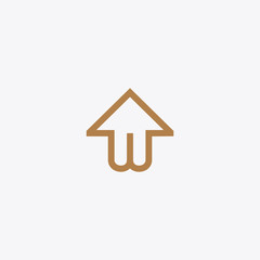 Letter W Home logo template design in Vector illustration 