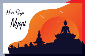 Bali's Day Of Silence And Hindu New Year Vector Illustration, Indonesia Bali's Nyepi Day, Hari Nyepi