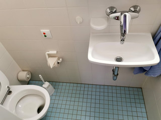 Interior of toilet room . Toilet room in detail