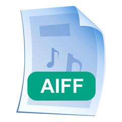 Audio File format or file extension AIFF icon for interface applications and websites and software development isolated on white background