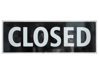 Closed sign isolated over white