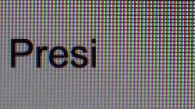 Search Engine, Search for President, typing in English
