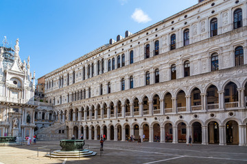 Fototapeta na wymiar Inner courtyard of the Doge Palace or Palazzo Ducale in Venice, Italy