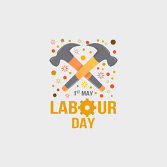 Naklejka premium Flat design of two cross hammer for labour day greeting