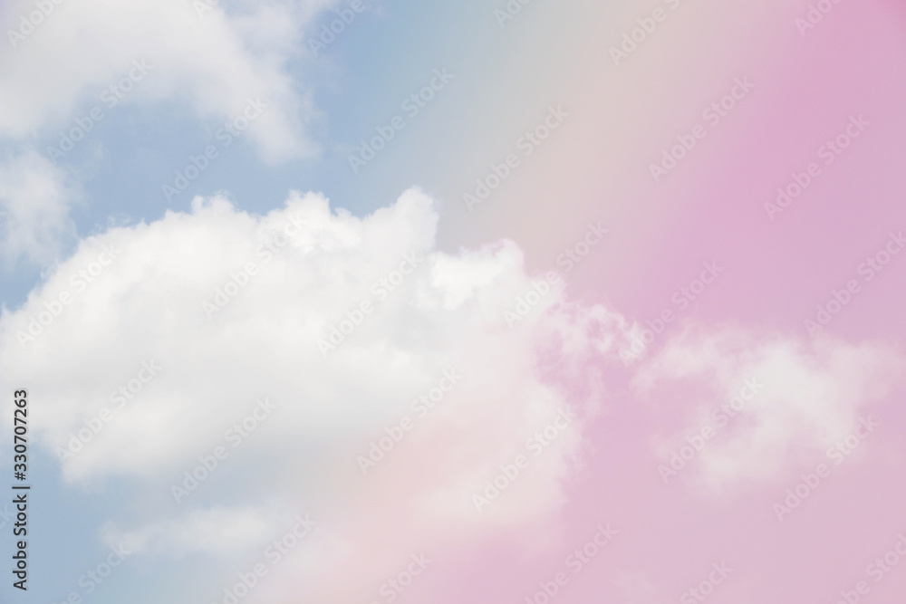 Wall mural rainbow sky and clouds background