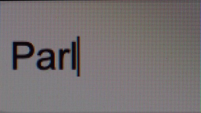 Search Engine, Search for Parliament, typing in English