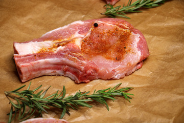 slice fresh of pork steak